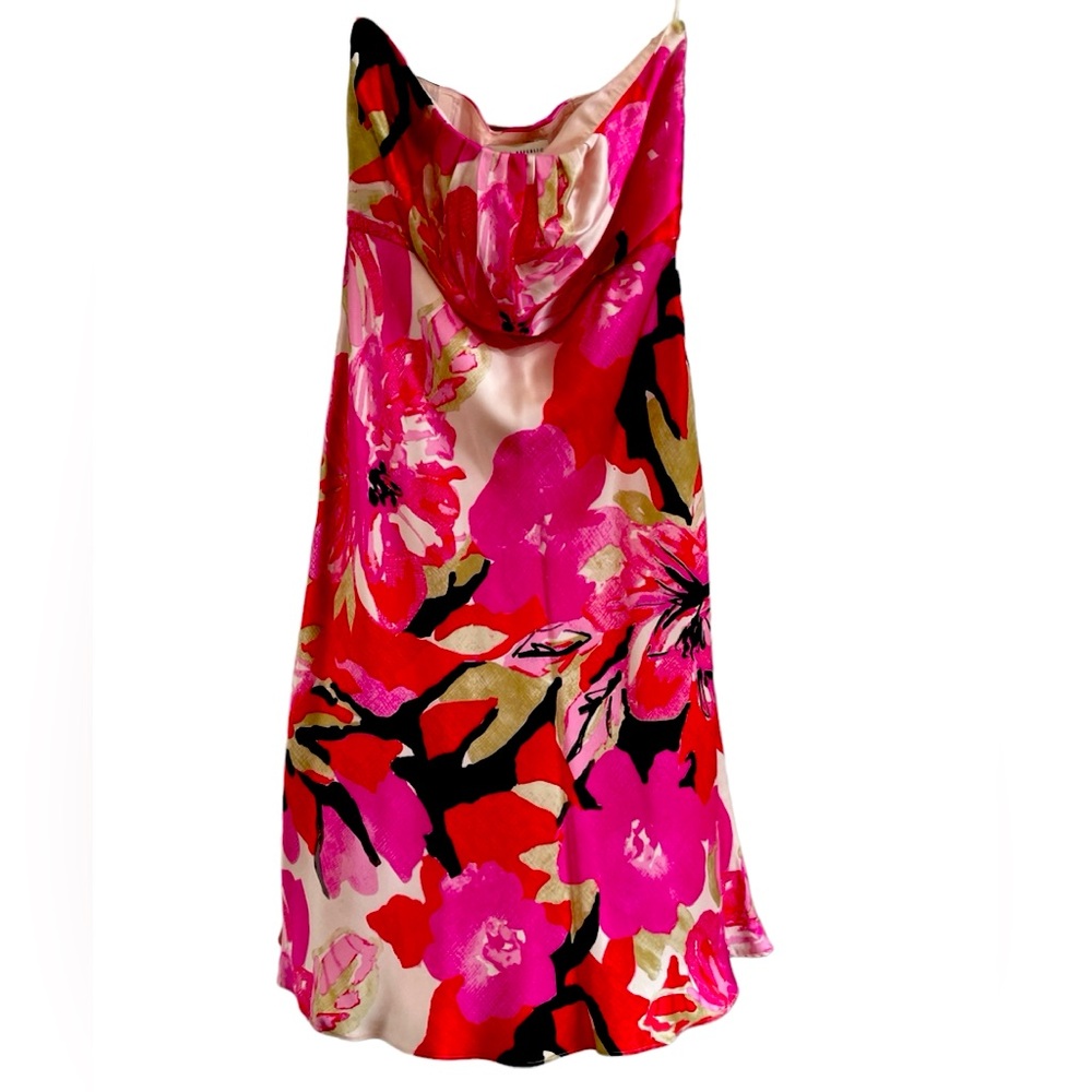Banana Republic silk floral strapless dress size 2